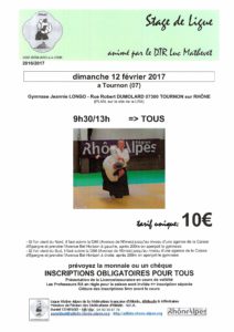 Stage de Ligue (Tournon) @ Gymnase Jeannie Longo | Tournon-sur-Rhône | Auvergne-Rhône-Alpes | France